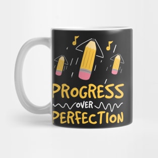 Motivational Progress Over Perfection Back to School Mug